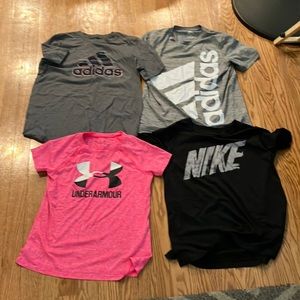 3 adidas shirt and 1 Nike